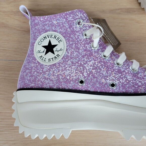 ⭐Converse Run Star Hike Platform 11 Womens Shoes Sneaker Purple Glitter A10096C⭐ - Picture 9 of 12